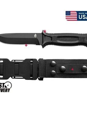 Gerber Gear StrongArm - Fixed Blade, Full Tang Knife - Black, Plain Edge
